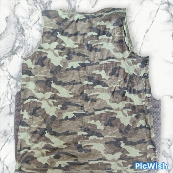 George Women's Camo V-Neck Tank Top - Green, Brown - Picture 2 of 2